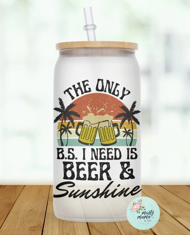 Glass Can Tumbler:: Beer & Sunshine