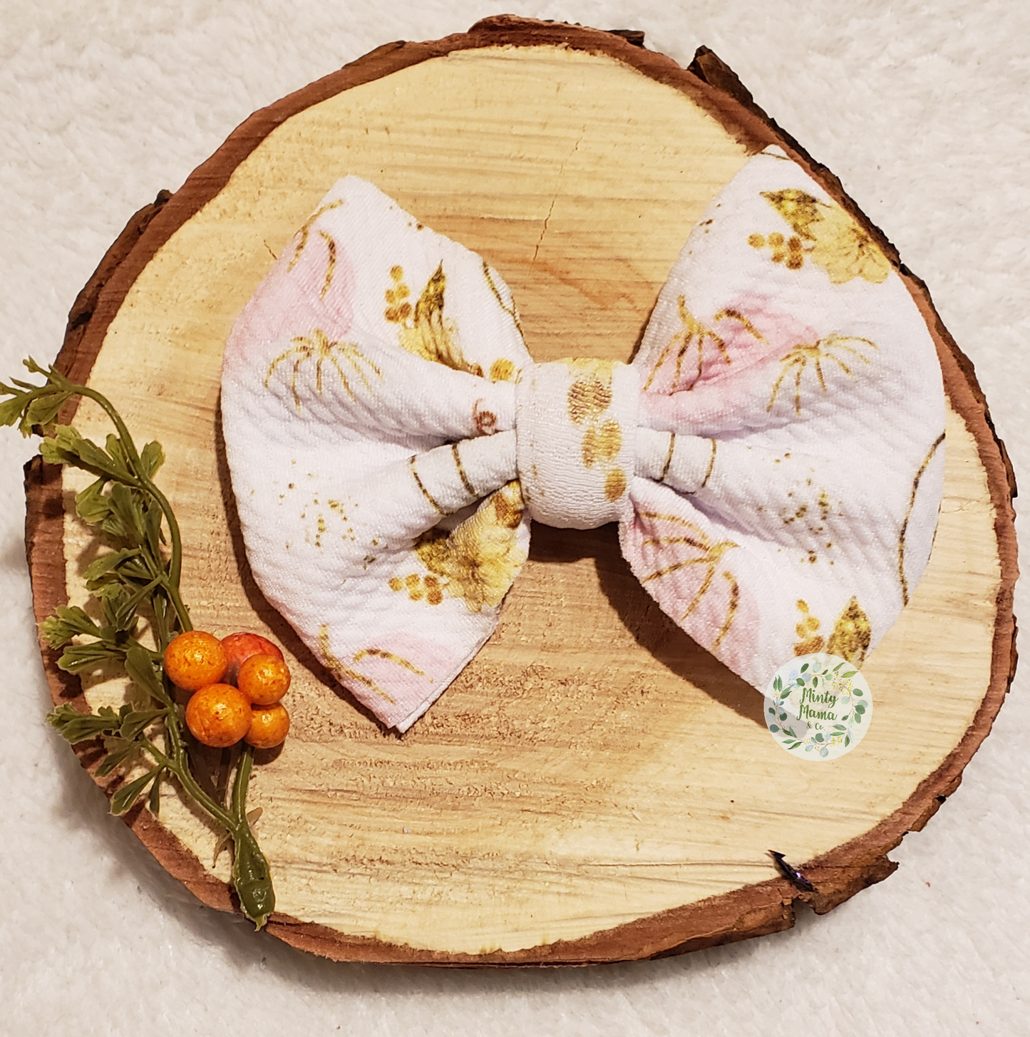 Fabric Bow:: Pink Pumpkins