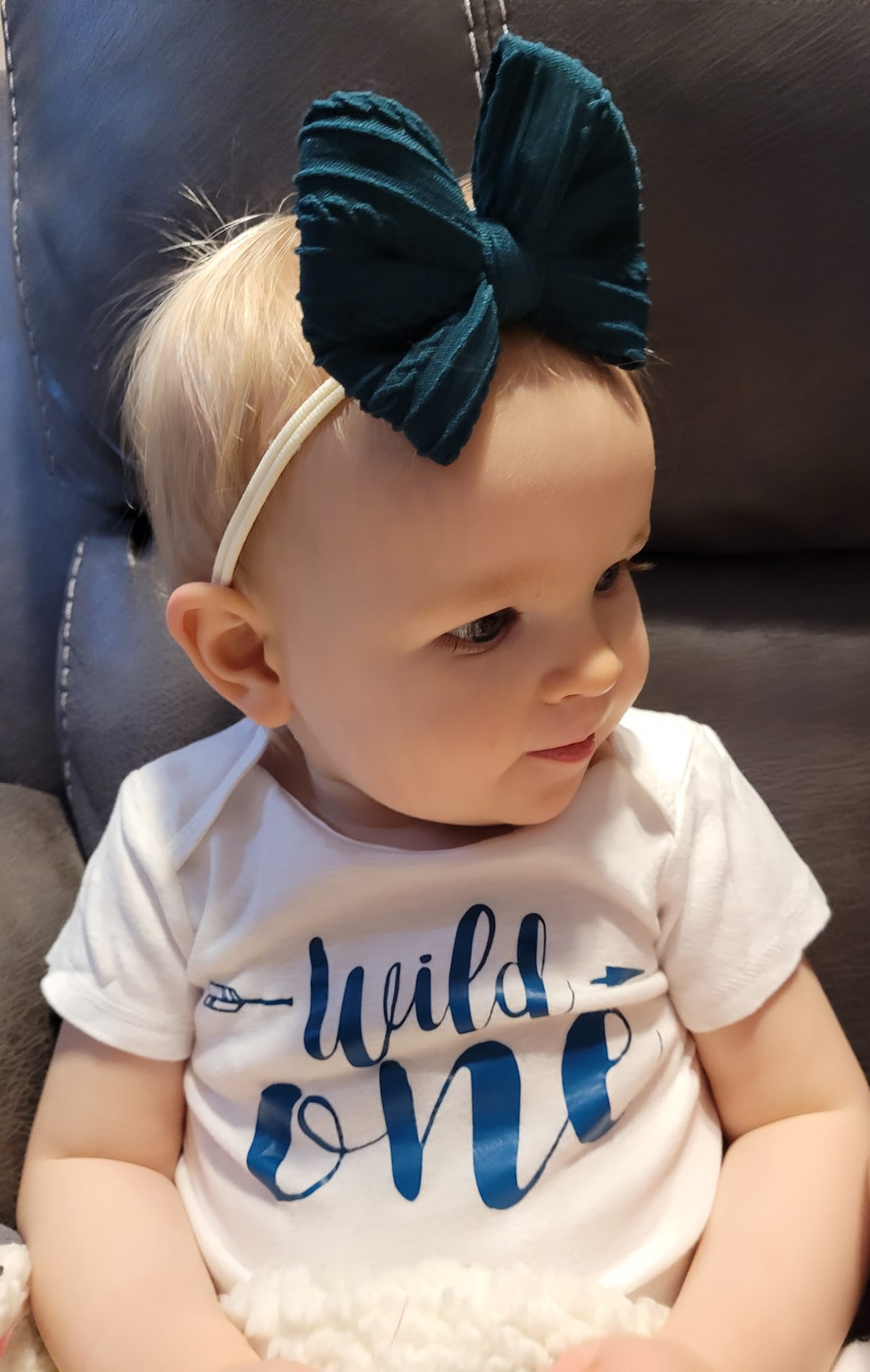 Braided Knit Fabric Bow:: Deep Teal