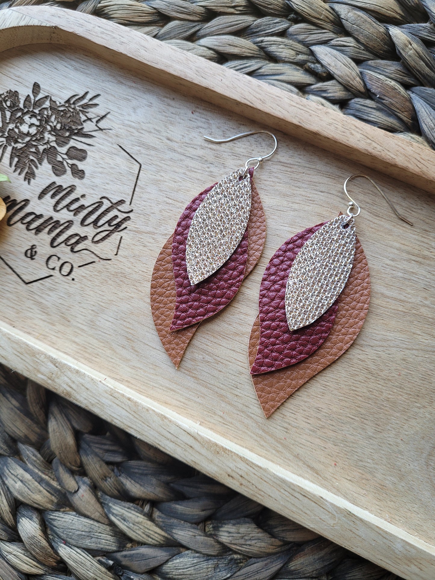 Flame Dangle Earrings:: Fall Neutrals