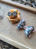 Earring Studs:: Floral with Teal