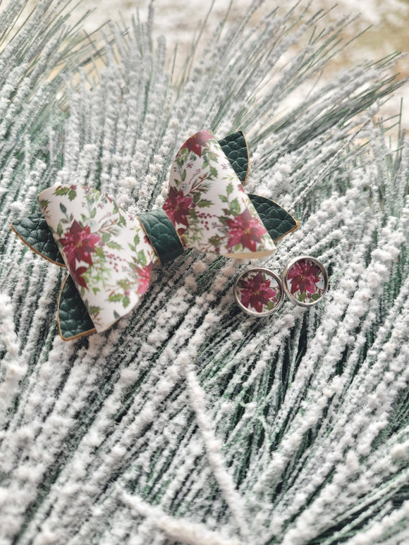 Earring Studs:: Poinsettias