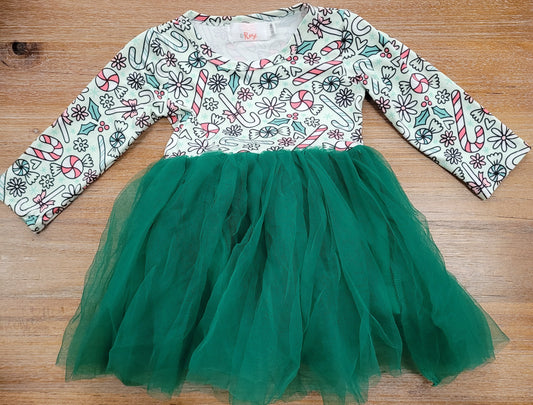 *SALE* Longsleeve 12-24M Tutu Twirl Dress:: Christmas Candy