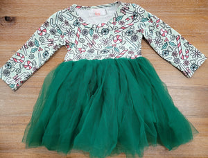 Longsleeve 12-24M Tutu Twirl Dress:: Christmas Candy