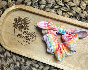 RTS:: Rainbow Ombre Hearts Top Knot Scrunchie