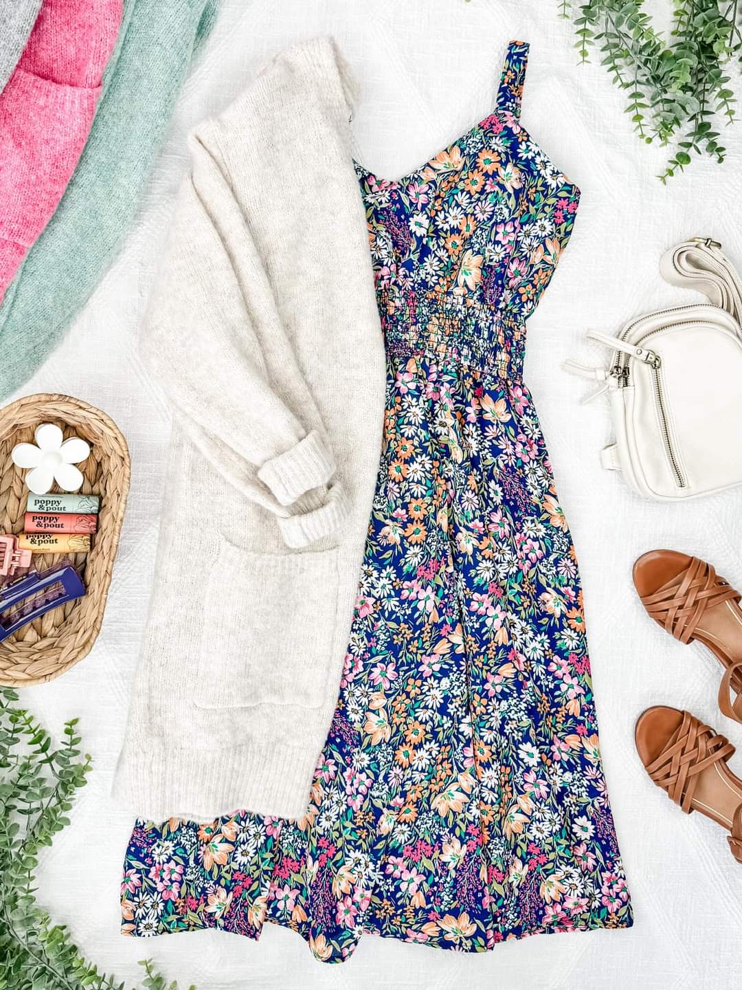 *SALE* : Cassidy Midi Dress:: Navy Floral