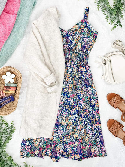 *SALE* : Cassidy Midi Dress:: Navy Floral