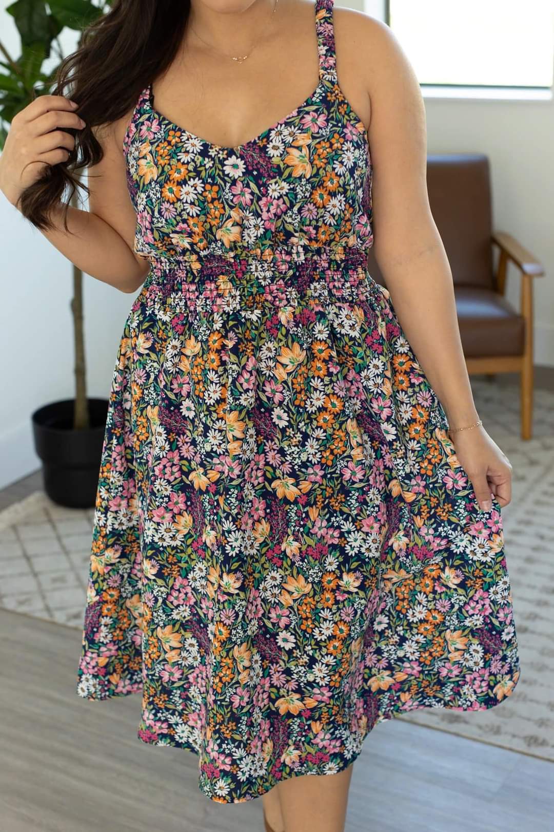 *SALE* : Cassidy Midi Dress:: Navy Floral