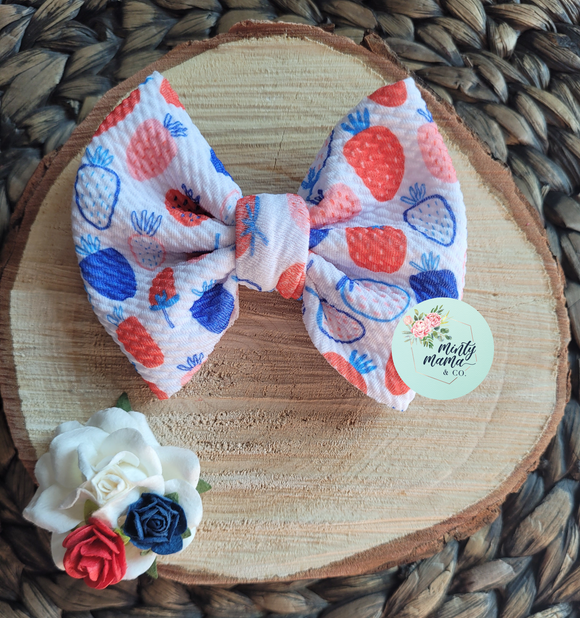 Fabric Bow:: RWB Berries