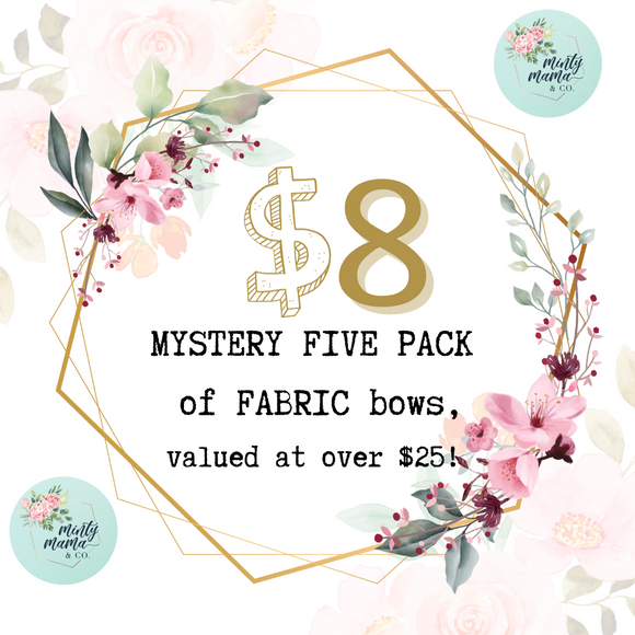 **5 YEARS:: MYSTERY FABRIC BOWS**