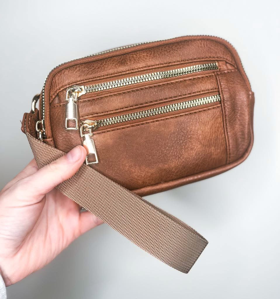 RTS:: Weathered Caramel Wristlet Pouch