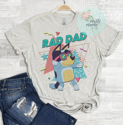 Adult TEE:: RAD DAD - Silver or White
