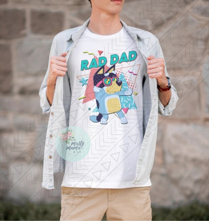 Adult TEE:: RAD DAD - Silver or White