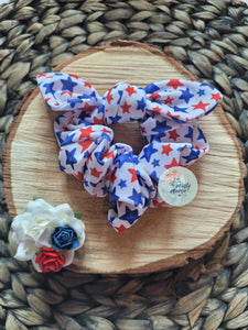 RTS:: 💙 & 🤍 ☆Swim Material Top Knot Scrunchie