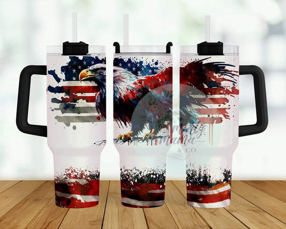 40 oz. Metal Tumbler:: American Flag