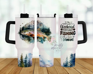 40 oz. Metal Tumbler:: Fishing