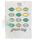 Football Sweatshirt Blanket:: 💜💛🏈💚💛