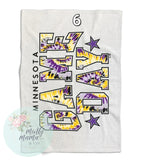 Football Sweatshirt Blanket:: 💜💛🏈💚💛