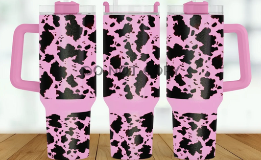 40 oz. Metal Tumbler:: Cowprint