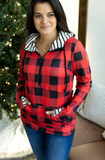 RTS:: *SALE* CLOUD HalfZip Hoodie:: Buffalo Plaid & Stripes