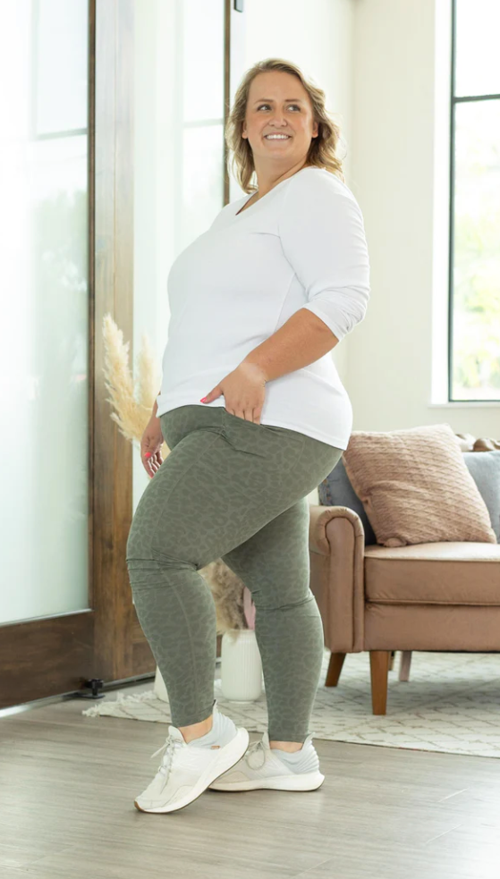 *SALE*:: Athleisure Leggings:: Olive Leopard