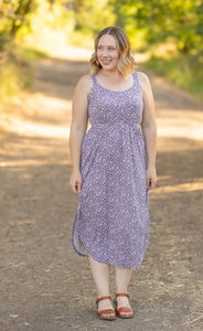 RTS:: Reagan Ribbed Midi Dress-Lavender Floral