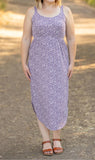 RTS:: Reagan Ribbed Midi Dress-Lavender Floral