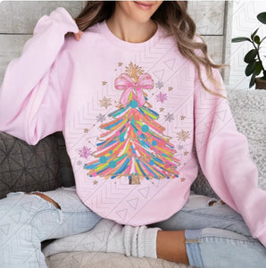 Adult Sweatshirt:: Colorful Christmas Tree (10-12 biz days)