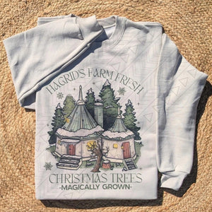 Adult Sweatshirt:: Hagrid Christmas Trees (10-12 biz days)