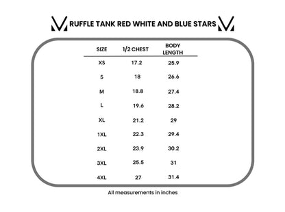 RTS- *SALE* Ruffle Tank:: R W & Stars