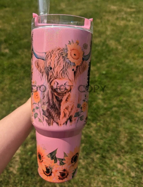 40 oz. Metal Tumbler:: Highland Cow