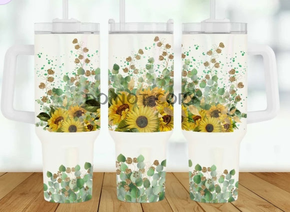 40 oz. Metal Tumbler:: Colorful Sunflower