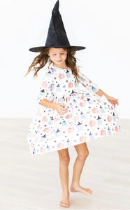 RTS:: 3/4 Sleeve Pocket Twirl Dress:: BOO!