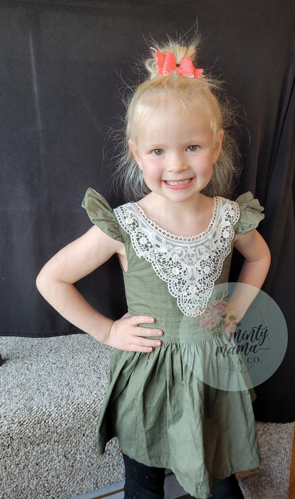 RTS:: *SALE* Olive Lace Toddler Dress