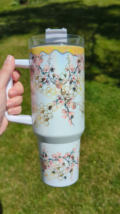 40 oz. Metal Tumbler:: Honey Bees