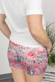 RTS:: Jamie Shorts:: Pink Floral- 2XL