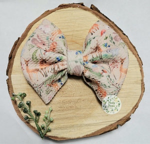 Fabric Bow:: Friendly Forest Animals