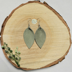 Dangle Earrings:: Pinch SAGE Suede