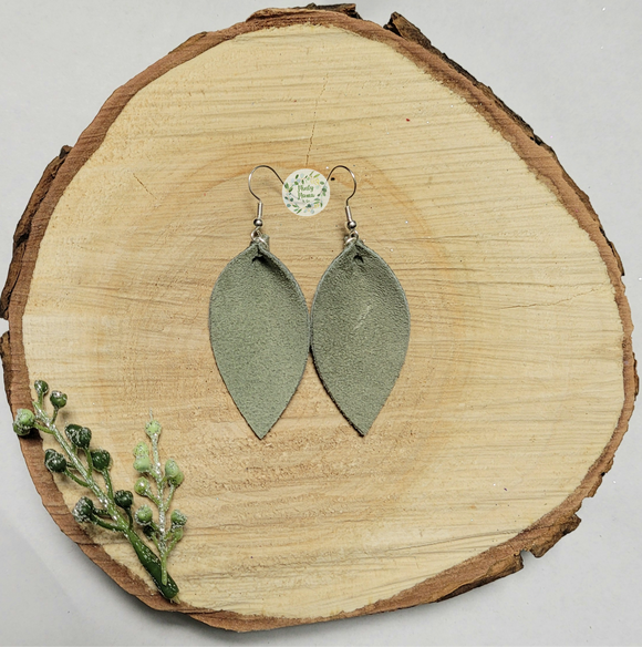 Dangle Earrings:: Pinch SAGE Suede