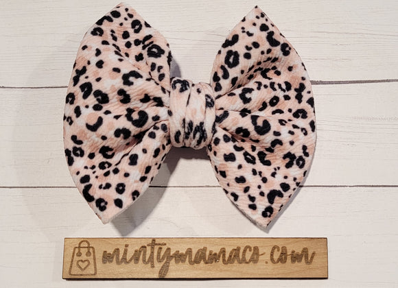 Fabric Bow:: Pink Leopard