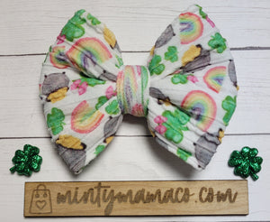 Braided Knit Fabric Bow:: Pot of Gold