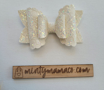 Jocie Classic:: White Glitter Lace