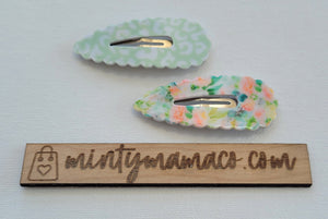 RTS:: Scalloped Acrylic Patterned Clips