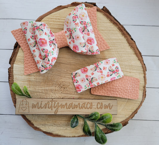 Snap Clips:: Pink Floral Butterflies 2-Pack