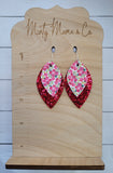 Dangle Earrings:: Magenta Floral