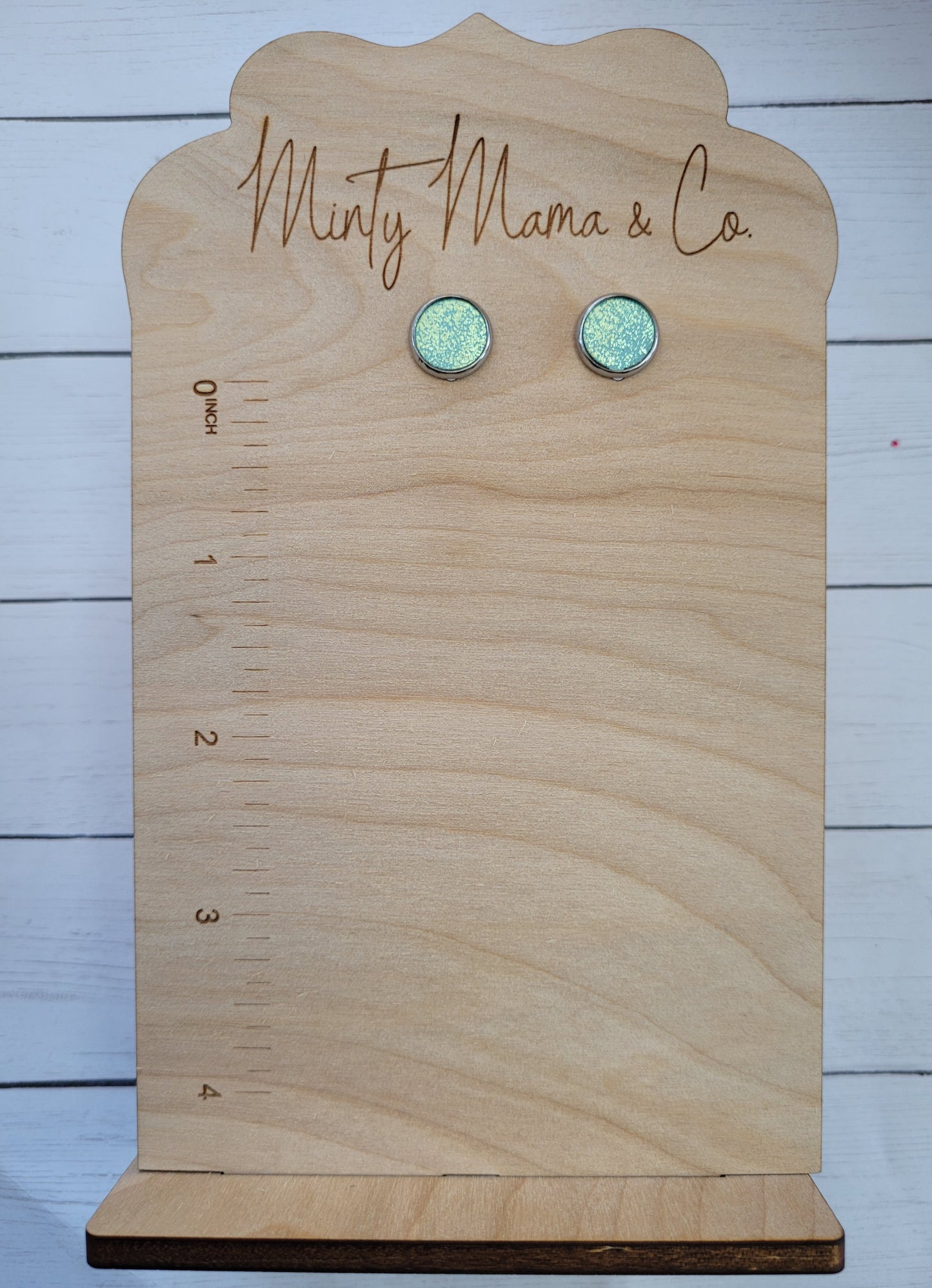 Earring Studs:: Vintage Mint Shimmer