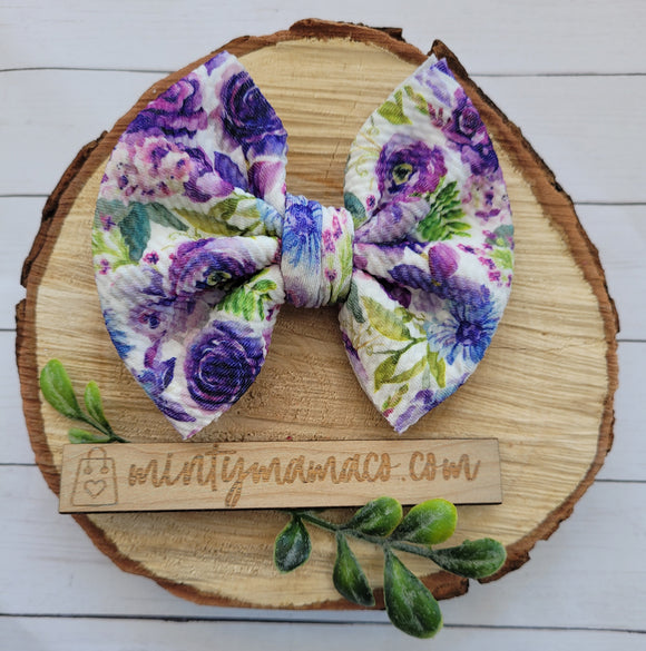 Fabric Bow:: Purple Florals