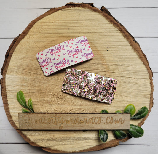 Snap Clips:: Pink Sparkle Daddy's Girl-2 pack