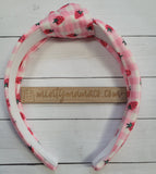 RTS:: Rib Knit Pink Strawberry Top Knotted Headband