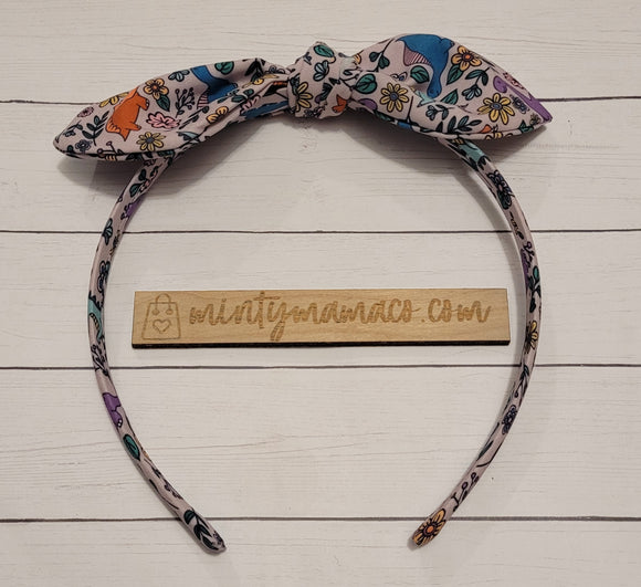 RTS:: Top Knot Dino Floral Headband